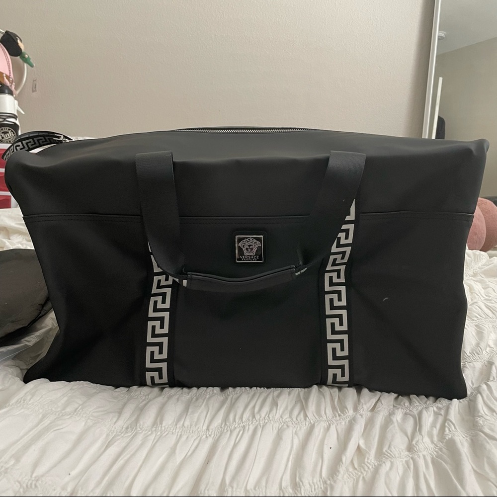 NEW Versace Parfums Men's Black Weekender Duffle Bag